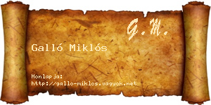 Galló Miklós névjegykártya